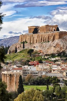 the acrobatic temple of poset in front of an ancient greek city