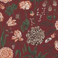 an image of flowers on a red background