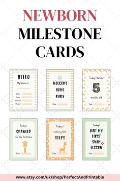 the newborn milestone cards are available for purchase