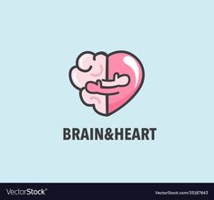 the brain and heart logo design