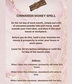 Cinnamon Affirmations, New Years Cinnamon Spell, Cinnamon Spell Work, Spell For Opportunity, Cinnamon New Year Spell, Cinnamon Magick Spells, Cinnamon Quarter Spell, Manifest A Home Spell, Cinnamon For Prosperity