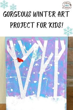 an art project for kids with the words gorgeous winter art project for kids on it