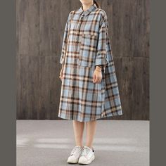 Beautiful blue plaid clothes For Women lapel Button Down shift Dresses Materials used: cotton blendedMeasurement:One size fits all for this item. Please make sure your size doesn't exceed this size: BUST-130cm length 96cm / 37.44"bust 130cm / 50.7"Waist 136cm / 53.04"hem 158cm / 61.62"Sleeve length 70cm / 27.3"Cuff 22cm / 8.58"We ship worldwide.Tracking numbers provided for all orders. Plaid Clothes, Dresses Materials, Plaid Outfits, Shift Dresses, Blue Plaid, Cotton Dress, Dress Materials, Beautiful Blue, Cotton Dresses