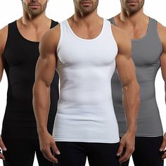 Season:Summer; Sleeve Length:Sleeveless; Gender:Men's; Style:Muscle,Fashion,Designer; Tops Type:Sleeveless Shirt,Vest Top,Undershirt,Tank Top; Occasion:Gym,Outdoor,Going out; Pattern:Plain; Design:3-Piece; Neckline:Crew Neck; Listing Date:05/24/2023; Bust:; Length: Tuxedo Shirt Men, Undershirt Tank Top, Fitness Tank Top, Cheap Tank Tops, Womens Basic Tops, Mens Outdoor Jackets, Graduation Outfits, Trench Coat Men, Outwear Women