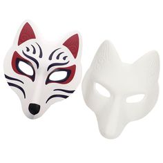 PRICES MAY VARY. 🦊🐺fox mask : They can be used for fashion shows, wedding, painting classes, prom and many other special events.the size is 28.00X25.00X0.20cm/11.00X9.82X0.08in.White Blank Masks and Fox Painting Masks Set,The fox mask is big enough to fit everyone face perfectly. 🦊🐺white fox mask ：The blank mask is a good choice for you to do DIY arts, cultivate your hand-on ability and creativity.This blank mask is unfinished, the blank of the coloring needs you to complete.The finished mas Halloween Mask Diy, Fox Mask Diy, Diy Masquerade, Diy Masquerade Mask, Diy Halloween Masks, Cat Therian, Blank Mask, Mask Cat, Japanese Fox