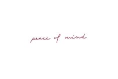 the word peace of mind written in red ink