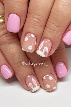 Heart Nail Designs, Easter Nail Art, Acrylic Nail Kit, Easter Nails, Pink Acrylic Nails, Stick On Nails