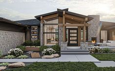 this is an artist's rendering of a modern home in the suburbs of denver