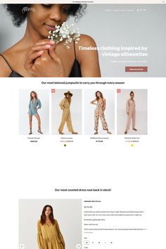 an image of a woman in pajamas on the web page for clothing store, which is open