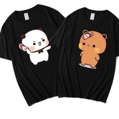 #ad Top Rated Couple Panda Bubu And Dudu Throwing Flip-flops Anime Print Y2k Cotton T-shirt, Fashion womens top Bubu Dudu, Summer Tshirt, Clothing Summer, Top Funny, Summer Tee, Hooded Sweater, Summer Cotton, Quality T Shirts, Unique Tshirts