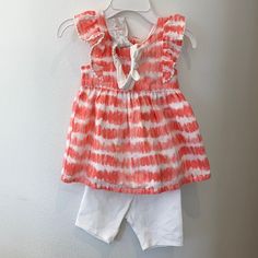 New With Tags Attached. 3-Piece Set Includes Tie Dye Coral Top/Tunic Dress, White Shorts, And Headband. Unraveling String At Back Of Top As Shown In Last Pic. See Other Listings, Add Them To A Bundle, And I’ll Send You An Offer Price That Includes Discounted Shipping. Spring Matching Set Tops For Playwear, Casual Cotton Ruffle Sets, Casual Cotton Sets With Ruffles, Casual Cotton Ruffled Sets, White Matching Set Tops For Playwear, Casual Playwear Sets With Ruffles, Boys Flannel, Sweater Skirt Set, Coral Top