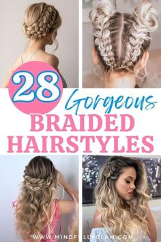 Hair Ideas For Kids, Simple Hairstyles, Pretty Braided Hairstyles, Hairstyles Wedding, Hairstyles Braids, Prom Hairstyles, Prom Hair, Easy Hairstyles, Braided Hairstyles