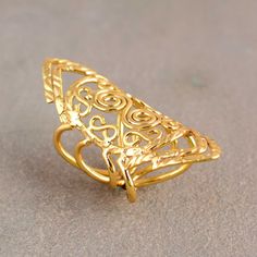 Full Finger Spiral Design Long Brass Ring, Dainty Brass Ring, Long Ring, Long Statement Ring, Bohemian Ring, Handmade Brass Ring, Boho Rings by Jamunajewelryart on Etsy Gold Bohemian Filigree Rings, Bohemian Filigree Open Ring With Intricate Design, Bohemian Gold Filigree Rings, Bohemian Open Filigree Ring As A Gift, Bohemian Open Filigree Ring As Gift, Handmade Adjustable Bohemian Filigree Ring, Handmade Bohemian Filigree Adjustable Ring, Bohemian Filigree Ring, Bohemian Spiral Rings As A Gift