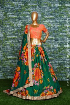 Lehenga Length : 43 Inch
Lehenga Flair : 3.5 meter
Lehenga Type : Semi Stitched
Choli : 1 Meter ( unstitched)
Dupatta : 2.25 Meter Fitted Bollywood Sharara With Motifs, Fitted Green Choli With Traditional Drape, Unstitched Orange Anarkali Choli, Fitted Art Silk Sharara With Motifs, Unstitched Anarkali Choli In Orange, Fitted Bollywood Lehenga With Motifs, Fitted Orange Bandhani Print Set, Fitted Floor-length Saree With Motifs, Orange Bandhani Print Sets For Navratri