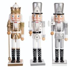 two nutcrackers are standing next to each other