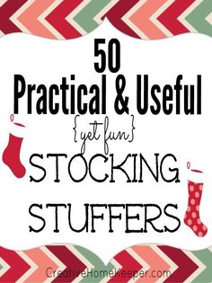 the words 50 practical and useful christmas stocking stuff