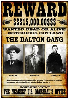 an old wanted poster with three men in suits and hats on the front, one is missing