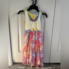 Brand New With Tags. Spring/ Summer Yellow Dress. Casual Multicolor Dress For Playtime, Casual Multicolor Dress For Play, Retro Summer Dresses For Dress-up Occasions, Multicolor Sundress For Spring Dress-up, Multicolor Dressy Sundress For Spring, Spring Multicolor Sundress, Summer Yellow Dress, Girls Boho Dress, Fuschia Dress