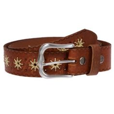 *This vintage looking leather belt features embossed flower with cut-out pattern down the strap and one row of PP rope woven sun flower pattern along the center. *Material: 100% Leather *Width: 1 1/2" - 38 mm *Belt Size is measured from inner edge of the buckle to the center hole at the tip en *Size Chart: |30" (from buckle prong to center hole);|Full length: 36" |32" (from buckle prong to center hole);|Full length: 38" |34" (from buckle prong to center hole);|Full length: 40" |36" (from buckle Women’s Mountain M Belt Buckle, Womens Wester Belts, Simple Cowboy Belt, Western Gunslinger Belt, Belts For Women Country, Women Cowboy Belts, Waist Belt Boho, Counrty Belts, Womens Casual Belts