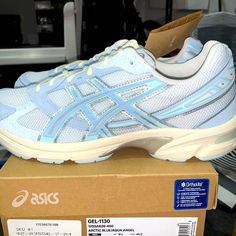 Send Offers. I May Accept Very Comfortable And Great Materials Sold Out Everywhere Never Worn Or Tried On 100% Authentic Straight From Asics Asics Blue Athleisure Sneakers, Asics Blue Sneakers For Athleisure, Blue Asics Sneakers Athleisure Style, Asics Running Shoes For Streetwear, Asics Classic, Asics Gel 1130, Neon Running Shoes, Asics Gel Lyte Iii, Shoes Asics