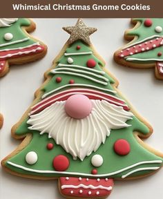 christmas cookies decorated with icing and decorations