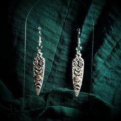 Drop length is about 45x12 mm. The item is not silver but silver plated 🖤 Gothic Silver Earrings, Gothic Silver Pierced Earrings, Silver Gothic Dangle Jewelry, Silver Gothic Metal Earrings, Gothic Sterling Silver Hypoallergenic Earrings, Gothic Sterling Silver Earrings, Gothic Gallery Wall, Mini Frames, Everyday Outfit