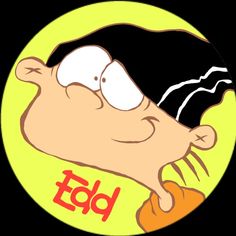 an image of a cartoon character with the word edd on it's face