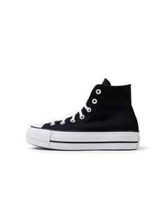 CONVERSE WMNS CHUCK TAYLOR ALL STAR HI LIFT PLATFORM - BLACK CONVERSE Converse Canvas Sneakers With Platform, Converse Platform Canvas Shoes For Streetwear, Trendy Converse Platform Sneakers, High-top Cotton Canvas Shoes With Platform, Trendy Cotton Platform Sneakers For Streetwear, Converse Platform Canvas Shoes, Black Canvas Converse Platform Sneakers, Black Mid-top Canvas Platform Sneakers, Black Cotton Platform Sneakers With Rubber Sole