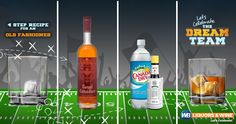 an image of a football field with drinks on it