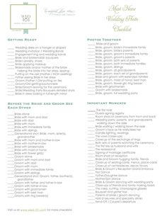 the wedding checklist is shown in green and white