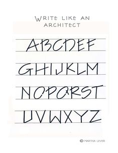 a handwritten alphabet with the letters written in cursive writing