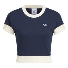 (WMNS) adidas Originals x Notitle Tennis T-Shirts 'Blue White' IN1079 Athleisure Short Sleeve T-shirt With Three Stripes, Sportswear T-shirt With Three Stripes For Workout, Adidas Three Stripes Workout T-shirt, Sporty Cotton Tops With Adidas Stripes, Workout T-shirt With Adidas Branding, Sporty Cotton Top With Three Stripes, Cotton Crew Neck Tops With Three Stripes Branding, Adidas Logo T-shirt For Workout, Adidas Athleisure T-shirt With Three Stripes