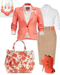 Love coral. Look Formal, Business Wear, Whiteboard, Business Fashion