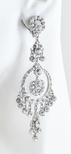 Circle Chandelier, Signature Jewelry, Silver Crystal, Austrian Crystal, Chandelier Earrings, Stones And Crystals, Earring Set, Silver Plate, Crystals