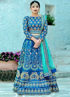 Buy Now Blue Color Designer Ethinc Wear Lehenga Choli | Shreedesignsnx Designer Chaniya Choli, Wedding Wear Indian, Lehenga Online Shopping, Blue Lehenga, Choli Designs, Net Lehenga