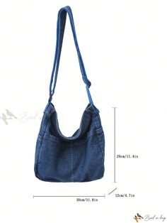 Bird in Bag - High-Quality Unisex Denim Shoulder Bag - Stylish and Versatile for Men and Women Dark Wash Shoulder Bag With Pockets For Everyday Use, Everyday Dark Wash Shoulder Bag With Pockets, Casual Dark Wash Shoulder Bag With Zipper Pocket, Casual Dark Wash Shoulder Bag With Adjustable Strap, Denim Blue Canvas Bag With Pockets, Casual Denim Blue Canvas Bag With Adjustable Strap, Denim Blue Canvas Bag For Everyday Use, Denim Blue Canvas Bag With Pockets For Everyday Use, Everyday Denim Blue Canvas Bag With Pockets