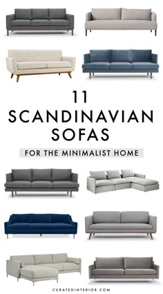 the cover of scandinavian sofas for the minimalist home, with different styles and colors