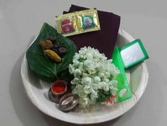 a white plate topped with lots of different types of items on top of a table