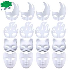 PRICES MAY VARY. High Quality Mask:The white mask is made of extremely high-quality hard paper pulp, which is easy to color, lightweight and durable, and can be used for a long time. Paper Face Mask : The mask is big enough to fit everyone face perfectly. One size fit most adults . The cosplay mask with elastic tape is convenient to wear. they can be easily adjusted to your face.make you be more attractive and look mysterious. DIY Unpainted White Mask:cultivate your ability to operate,use a vari White Masquerade Mask, Paper Face Mask, Plastic Mask, Mask Shapes, Metal Mask, Christmas Carnival, White Mask, Paper Mask, Mardi Gras Mask