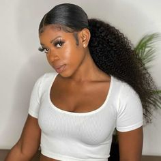 Hair Ideas For Graduation, Ponytail With Clip, Edges Tutorial, Style Black Hair, Braids Weave, Human Hair Ponytail Extensions, Braided Ponytails, Black Hair Types, Isee Hair