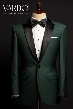 Men's Dark Green Tuxedo Suit 2-piece Elegance With Black Satin Lapels Striking Evening Attire, the Rising Sun Store, Vardo - Etsy Botswana Green Tuxedo For Men Prom, Black And Green Suit Men, Green Prom Suits For Men, Prom Suits For Men Green, Dark Green Prom Suit, Green Tux Wedding, Black And Green Wedding Dress, Forest Green Tuxedo