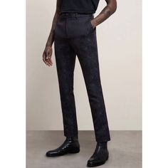 John Varvatos Mens Jacquard Slim Pant Sz 50 In Night Sky $498 Nwt. New With Tags. Please See Pictures. Measurements With Item Laid Down Flat Are Approximately Waist - Approx 17” Rise - Approx 10” Inseam - Approx 31.5” Luxury Black Pants With Welt Pockets, Designer Black Formal Pants, Luxury Black Pants For Business Casual, Designer Black Formal Bottoms, Luxury Black Bottoms With Welt Pockets, Luxury Black Dress Pants For Business Casual, Luxury Black Business Pants, Luxury Black Semi-formal Bottoms, Dark Grey Dress Pants