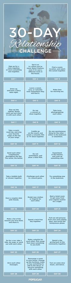 Spice Up Your Relationship With This 30-Day Challenge may have to stretch it out to a year. Lol. Couple Challenge, Marriage Challenge, Honeymoon Phase, Relationship Challenge, Day Challenge, Marriage Tips, 30 Day Challenge, Fifth Harmony, Happy Marriage