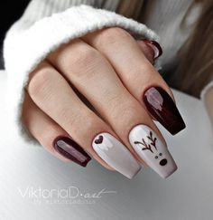 Manicure Designs, Winter Nails Acrylic, Cute Gel Nails, Xmas Nails, Christmas Nail Designs, Christmas Nail