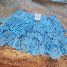 Rugby Ralph Lauren Skirt. Size Xs. Never Worn. Super Cute. Looks Better In Person. Blue Skirted Bottoms With Ruffles, Skirted Blue Bottoms With Ruffles, Blue Ruffled Skort For Summer, Fitted Light Blue Bottoms With Ruffles, Trendy Blue Bottoms With Ruffles, Chic Light Blue Bottoms With Ruffles, Blue Pleated Skort For Summer, Chic Blue Bottoms With Ruffle Hem, Blue Fitted Skirt With Ruffles