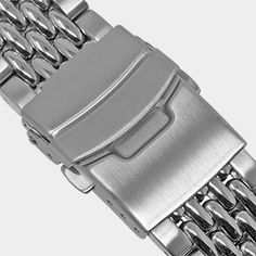 Total Length: 121mm – 185mm Thickness: 4mm Material: 316L Stainless Steel FREE set of spring bars included Link Removal Tool Required to Easily Shorten Band to fit your Wrist Product color may differ from picture depending on computer/mobile screen. SKU: m.bd1  Vintage-inspired beads of rice watch band made from top quality 316L stainless steel with a combination of a polished and brushed finish. The high-quality deployment clasp is built solidly with two push buttons and a folding lock mechanis Adjustable Durable Silver Bracelet, Durable Silver Watch Accessories For Gift, Durable Silver Stainless Steel Watch Accessories, Durable Stainless Steel Silver Watch Accessories, Modern Durable Silver Bracelets, Durable Adjustable Silver Watch Accessories, Mobile Screen, Removal Tool, Silver Roses