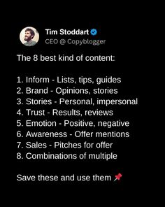 the 8 best kind of content for instagrams and twitter marketing - tim stoddart