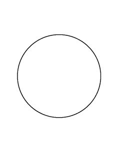 a black and white drawing of a circle with no center on the top, in front of