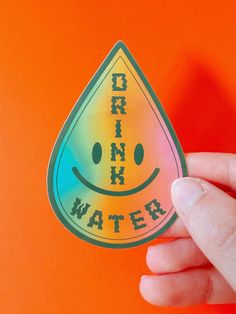 drink water sticker Drink Water Sticker, Drinking Stickers, Water Sticker, Peach Design, Gum Drops, Hydroflask Stickers, Die Cut Stickers, Cut Stickers, Water Bottle Stickers