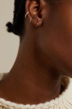 Maria Tash's earring is ideal for stacking with similar styles but looks just as good on its own. It's cast from gleaming 14-karat rose gold in a dainty 8mm hoop silhouette that will fit perfectly around your lobe, helix or nose.  Shown here with: [Nanushka Shirt id1128323], [Maria Tash Earring id1133570], [Maria Tash Earring id1133568], [Maria Tash Earring id1091118]. Rose Gold Single Cartilage Earring For Everyday, 14k Rose Gold Hoop Earrings Fine Jewelry, 14k Rose Gold Huggie Earrings, Everyday Fine Jewelry Rose Gold Hoop Earrings, 14k Rose Gold Fine Jewelry Hoop Earrings, 14k Rose Gold Hoop Earrings, Rose Gold Huggie Piercings In 14k Gold, Rose Gold Huggie Earrings Fine Jewelry, Rose Gold Huggie Earrings With Ear Wire